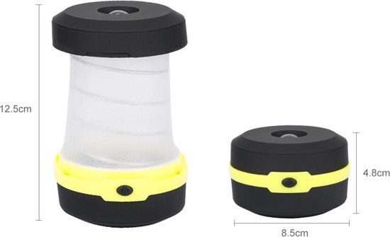 LED tentlamp | camping LEDlamp op batterij - uittrekbaar/zaklamp | 3 standen | rood