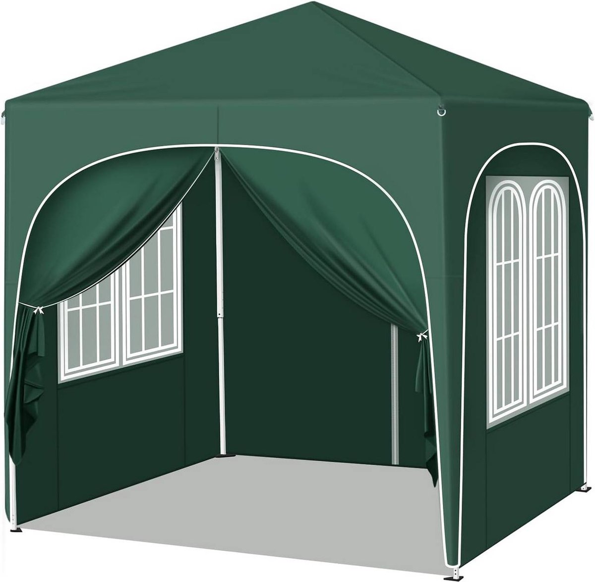 BukkitBow - Partytent 2x2 met Zijwanden - Partytent Opvouwbaar - Paviljoen Weerbestendig - Easy Up Partytent 2x2 M - Partytent Waterdicht - Partytenten - Groen