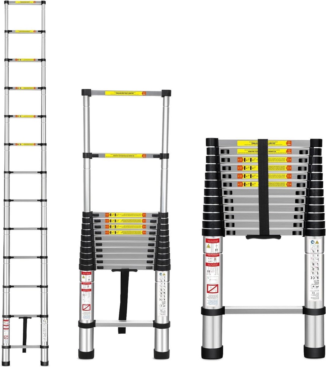 Telescopische ladder | Multifunctioneel | Aluminium uittrekbaar | Belastbaar tot 150 kg Telescopische ladder