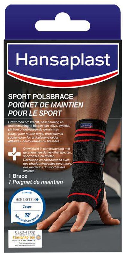 Foto: Hansaplast performance sport pols brace polssteun handbrace one size zwart 1 stuk