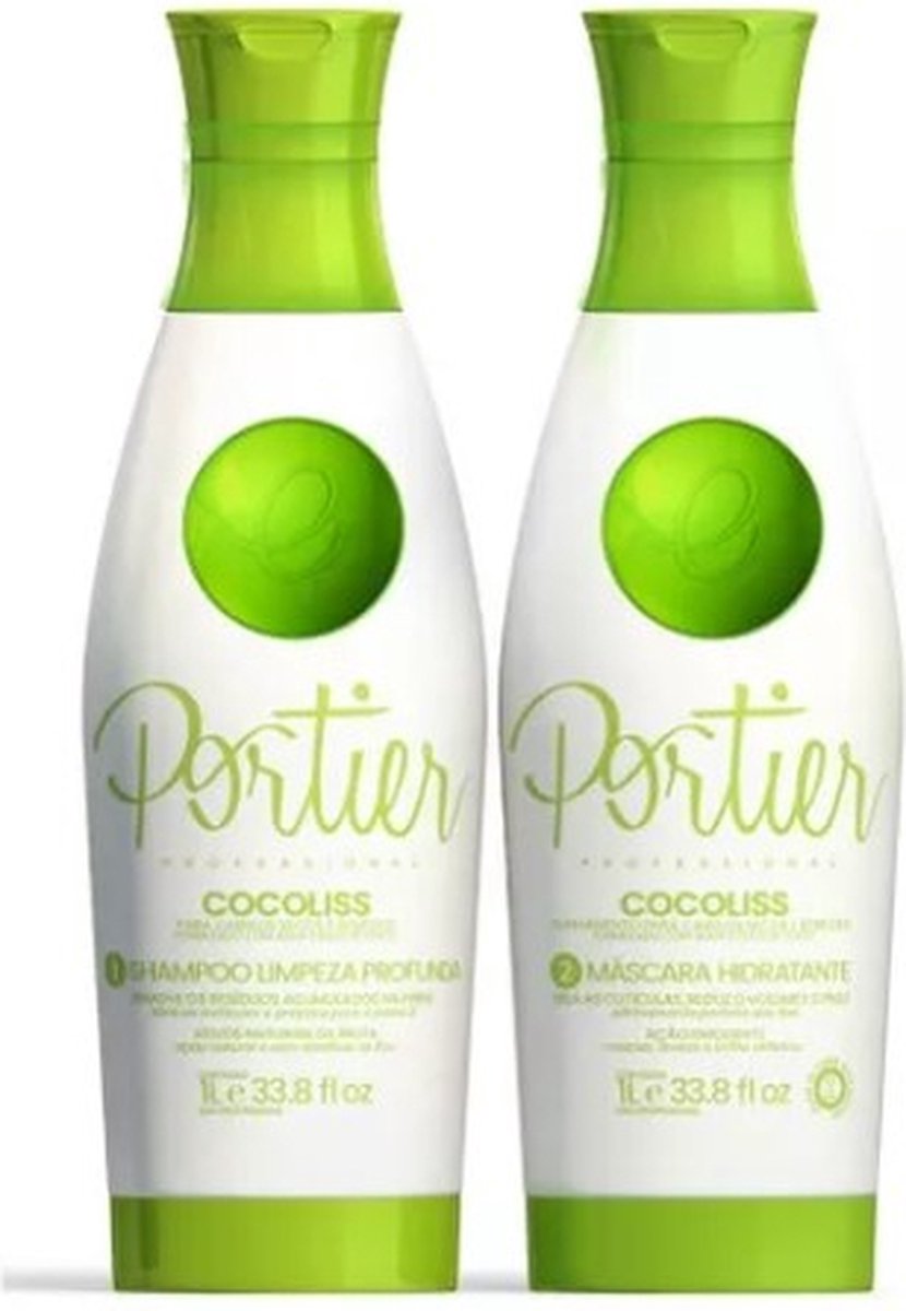 Portier CocoLiss Haar Progressiva Keratine Behandeling Set - Shampoo 1 L/Haarmasker 1 L