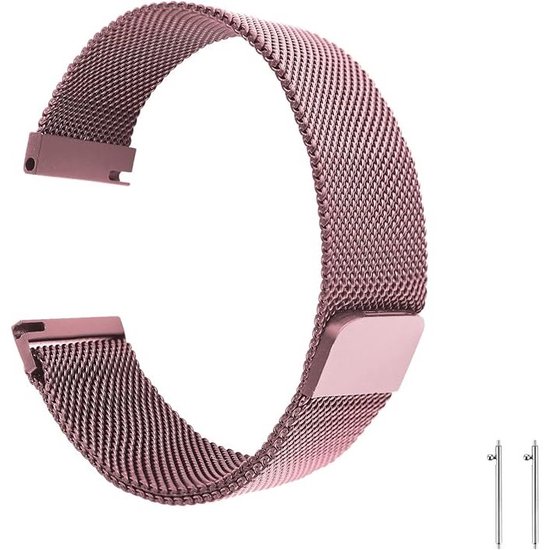 Foto: 20mm universele magnetische horlogeband smartwatch band vervangende polsband met pushpins vervangingsbandje 20mm roestvrij staal hoogwaardig en duurzaam universele pasvorm voor smartwatches sterke magneetsluiting mila