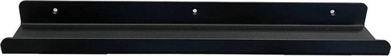 FLE - Massief stalen wandplank zwart rechthoek 50 bij 8,5 cm en hoogte 4 cm