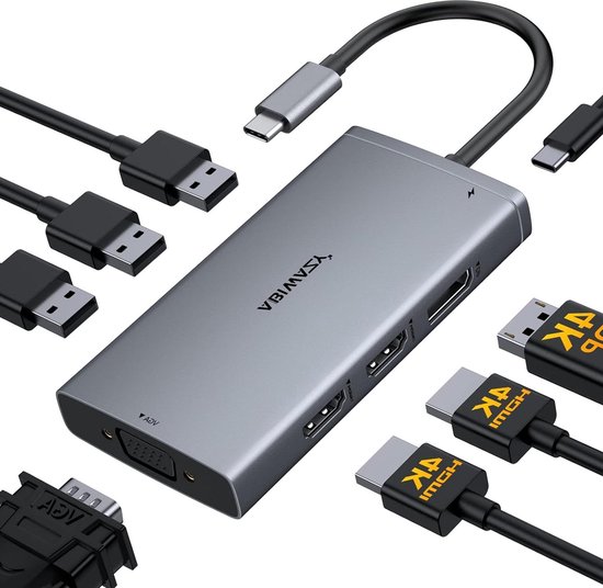 8-in-1 USB-C Docking Station voor Laptops