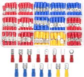 Assortiment de cosses de câble - 280 pièces - Cosse de câble professionnelle - couleur bleu rouge et jaune - Cosse de câble - Jeu de cosses de câble - manchons plats - connexion à sertir avec manchons isolants - connecteurs de câble pour électriciens