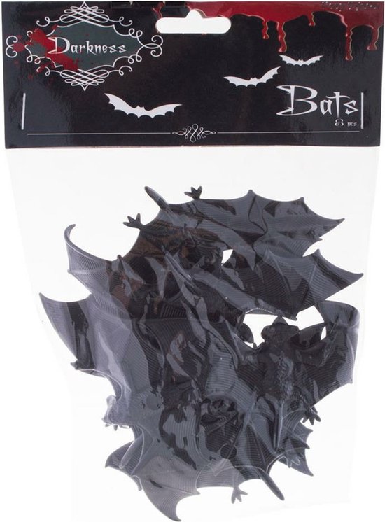 Kunststof decoratie vleermuizen van 10 cm - 8x stuks - Halloween/horror decoratie/versiering - dieren