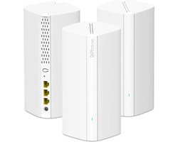 DrPhone SkyLink – Geen dode WiFi zones – Draadloze Wi-Fi 6 Router – AX3000 Mesh – 3 Eenheden – WPA3 Beveiliging – Ouderlijke Toezicht – Mobiele App – Wit
