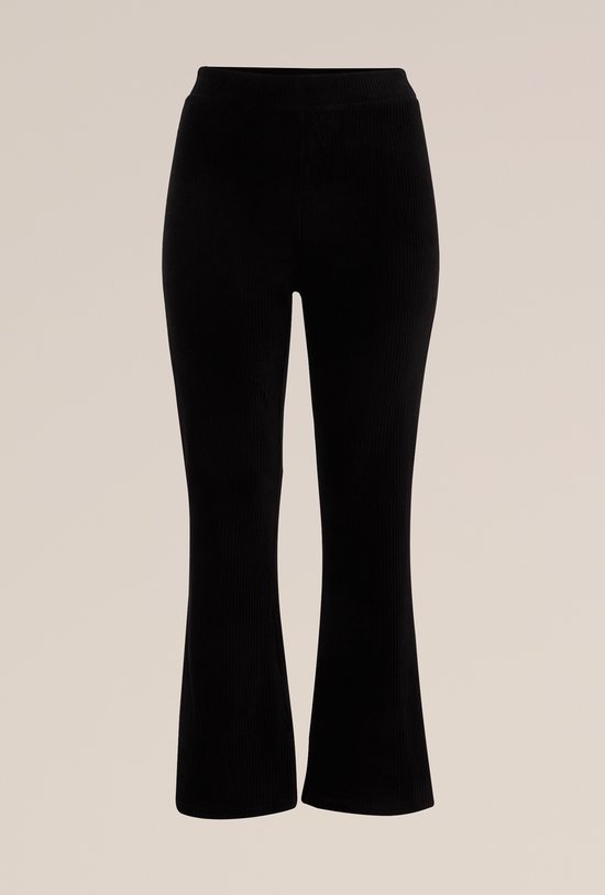 WE Fashion Dames flared legging van ribstof - Curve