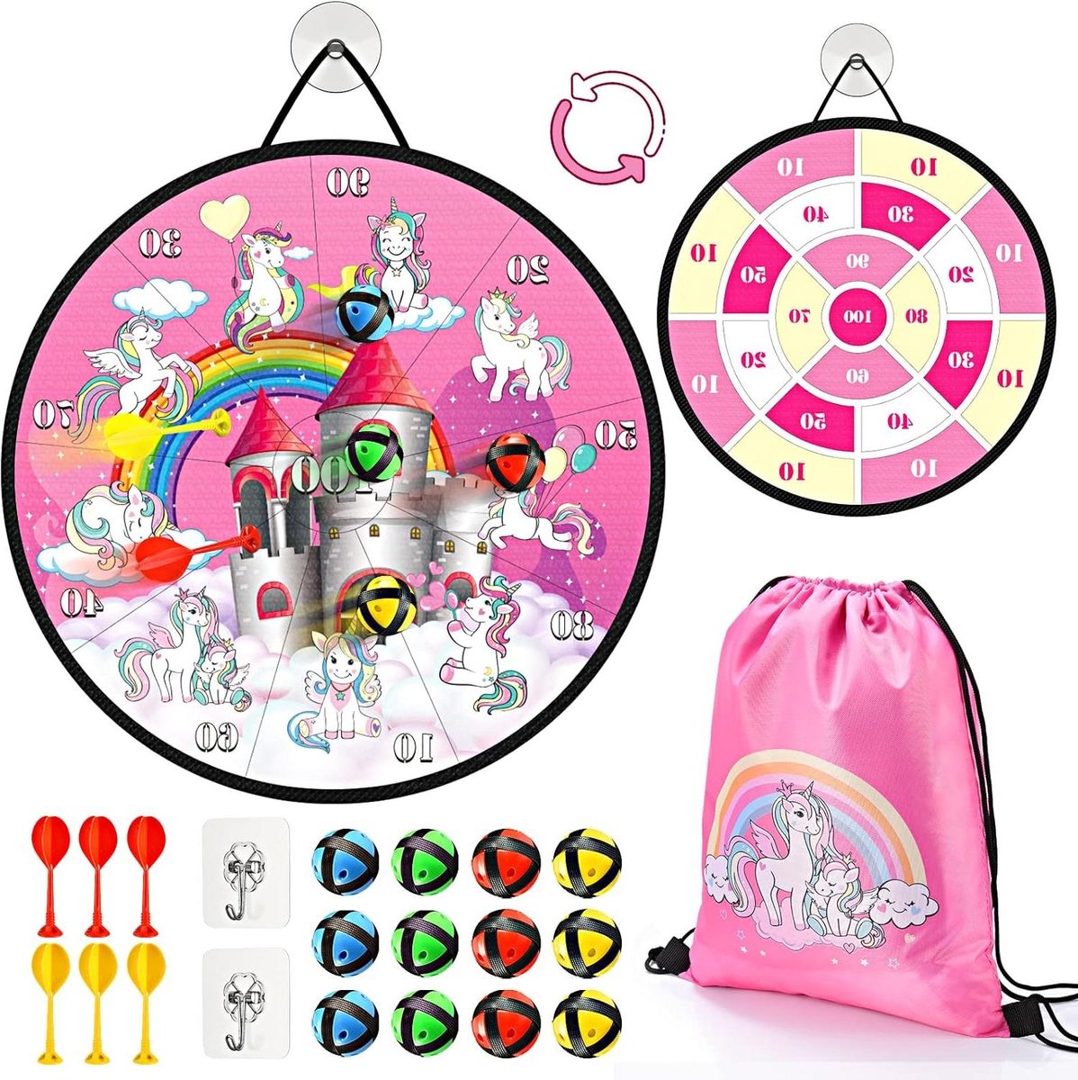 Eenhoorn cadeaus voor meisjes - outdoor spelletjes voor kinderen - tuin speelgoed - dartbord - paascadeau - 3-12 jaar - eenhoorn speelgoed