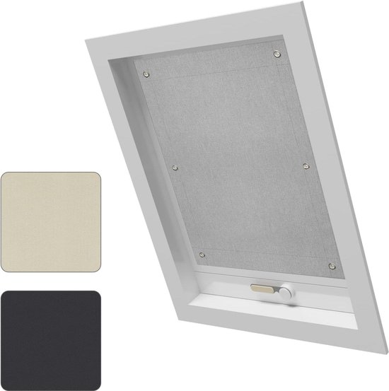 WOLTU Thermo-rolgordijn voor dakraam, zonder boren, zonwering, verduisterend rolgordijn met zuignappen, thermisch rolgordijn, hittebescherming voor Velux en Roto ramen F06 / 206, beige, 48 x 93 cm
