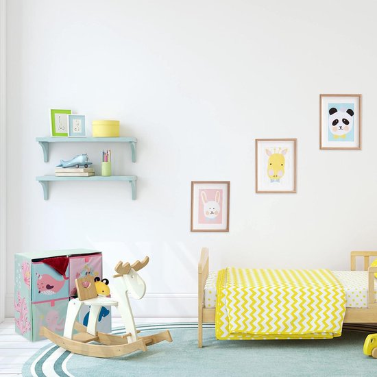 Relaxdays speelgoed opbergkast, 3 vakken, HxBxD 91 x 48 x 24 cm, voor boeken & spellen, opbergrek babykamer, wit/roze
