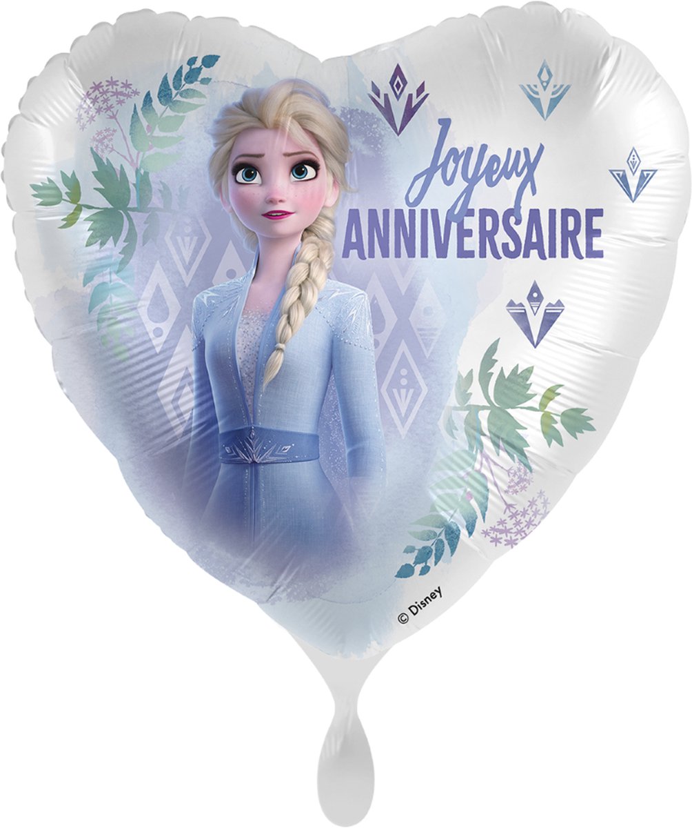 Frozen Elsa Aluminium folieBallon - "Joyeux anniversaire" Premioloon / 45 cm