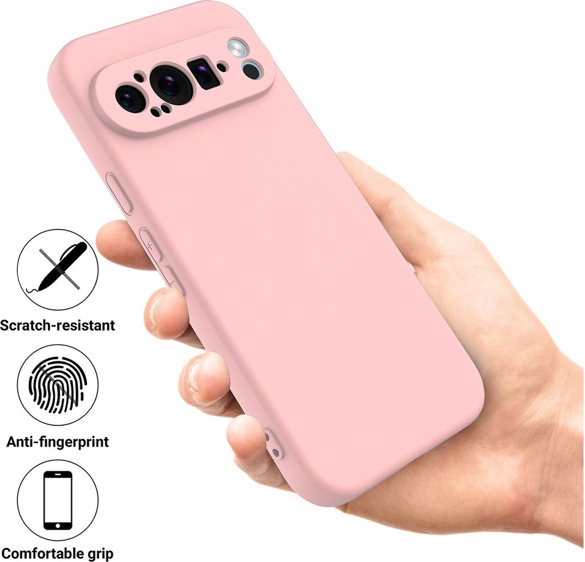 Mobigear Hoesje geschikt voor Google Pixel 9 Pro Telefoonhoesje Flexibel TPU | Mobigear Colors Backcover | Pixel 9 Pro Case | Back Cover - Roze