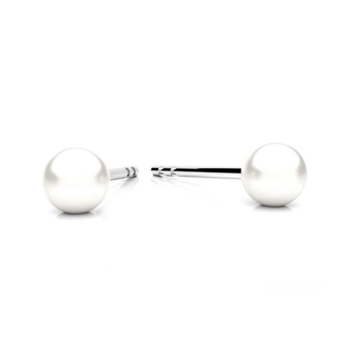 ARLIZI 2305 Oorbellen wit zoetwaterparel oorsteker 4mm - sterling zilver