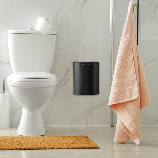 CLONAX Prullenbak, Met Deksel Prullenbak Huishoudelijke Keuken Opslag Papiermand Voetbediende Toilet Spleet Prullenbak Color Beyaz