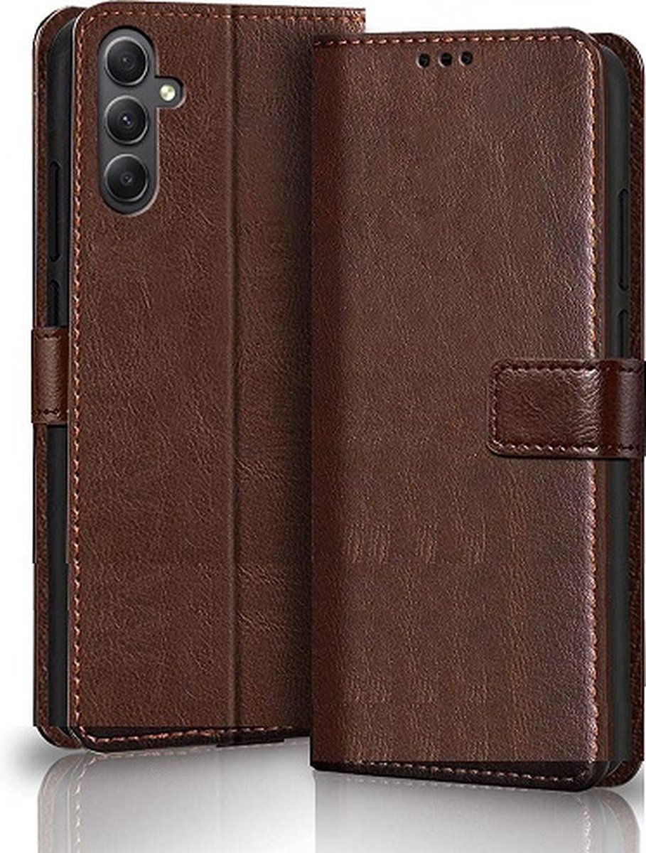 Samsung A24 Hoesje Met Pasjeshouder Bookcase Bruin