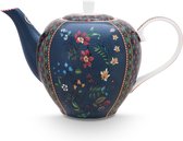 Bol.com Pip Studio Berry Blues Blue theepot 1.6 ltr - Donkerblauw porselein theepot - bloemen aanbieding