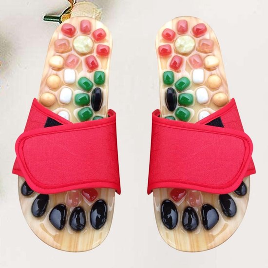 Masseur de pieds - Massage des pieds Pantoufles personnalisées point d'acupuncture pied appareil de massage en jade tabouret pieds chaussures sandales pour massage points d'acupuncture douleur shiatsu.