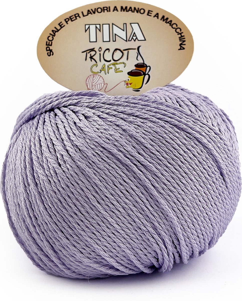 Tricot Cafè Tina puur katoenen garen super gemerceriseerd anti-pilling in glanzende kleur voor haaknaalden: 4 50 5 00 Purple 39 1 stuk 100 g