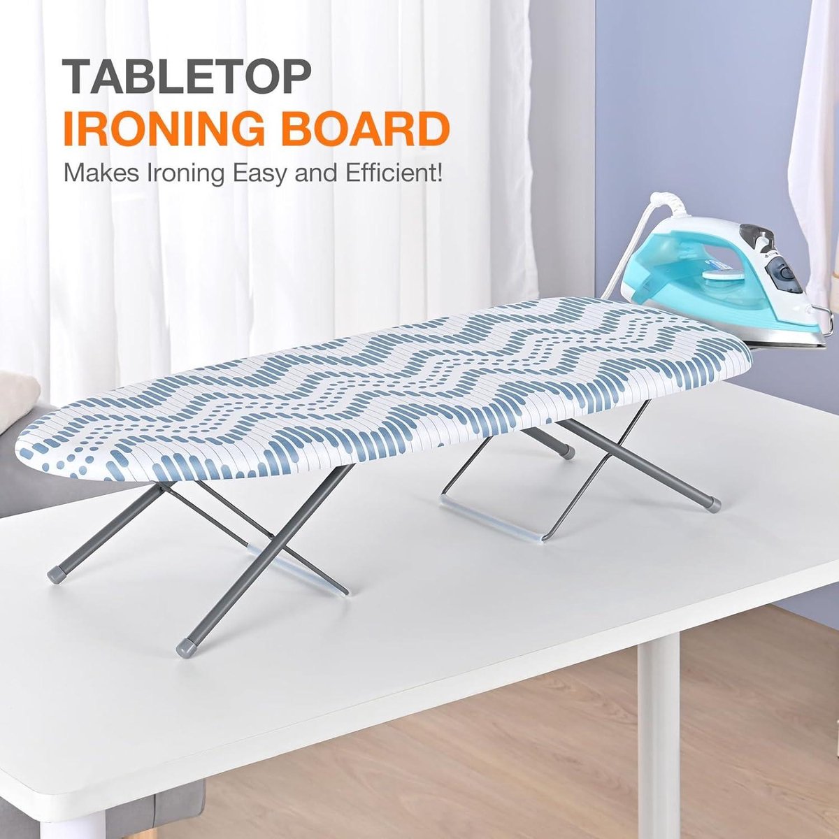 Housse De Planche à Repasser LaundrySpecialist - 136x51cm - 100% Coton BCI - Revêtement Aluminium Réfléchissant - Couche Mousse Épaisse