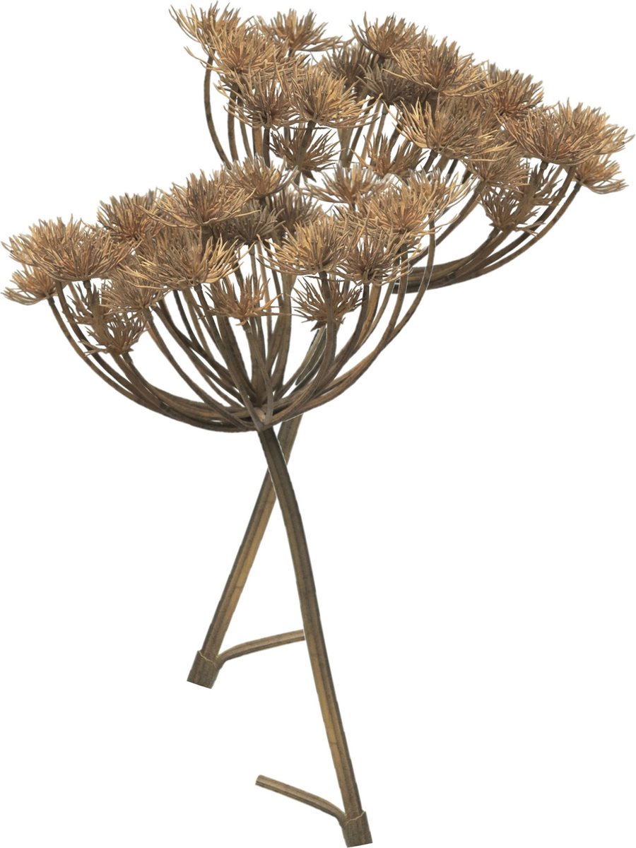 Bellatio Design Kunstbloem/kunsttak Berenklauw/heracleum - 2x - 98 cm - losse steel - kunst zijdebloem takken