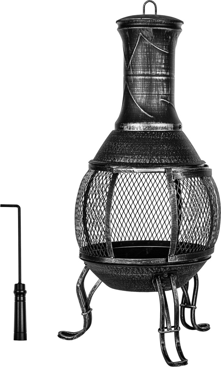Stilista Terrashaard Vuurkorf Terrasverwarmer Sfeerhaard 98 cm Zilver Grijs