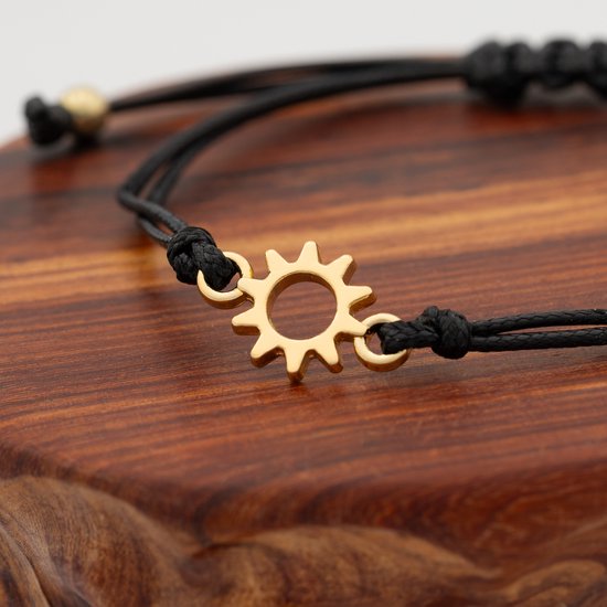 Bracelets d'amitié pour 2 avec Soleil & Lune - Or & Argent - Élastique réglable - Cadeau d'amitié - Pax Amare