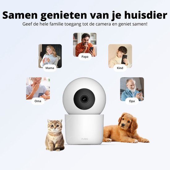 FlinQ Smart Huisdiercamera - Hondencamera met App - 2K Binnen Camera met Huisdier Detectie - Herkend Honden en Katten - Petcam voor Dieren van FlinQ — afbeelding 4