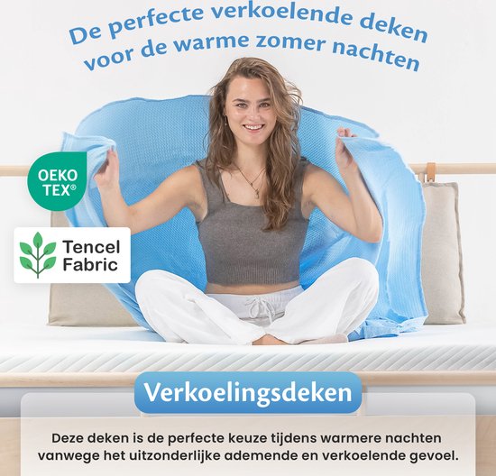 Blumtal Koeldeken 200x230 cm - Bamboe Zomerdeken- OEKO-TEX gecertificeerd - Cooler Zomer Deken/Reisdeken - Koeldeken Bed - Zelfkoelende Deken - Verkoelende Bamboe Deken - Ivoor
