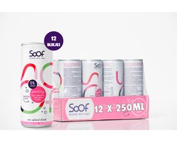 Soof frisdrank roos cardamom appel peer sparkling - 100% natuurlijke drankje - 12 blikken