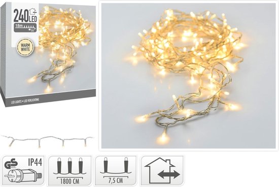 Foto: Nampook ledverlichting 240 lampjes warm wit licht outdoor