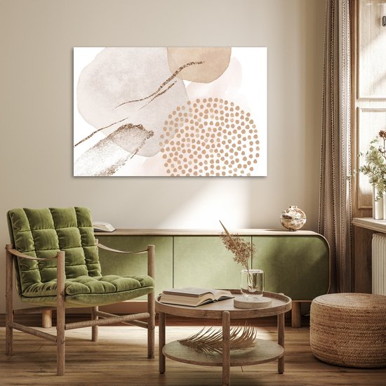 Poster 120x80 cm - Watercolor - Beige - Pastel - Modern - Abstract - Posters - Wanddecoratie badkamer - Muurdecoratie WC - Decoratieve accessoires - Toilet muur decoratie
