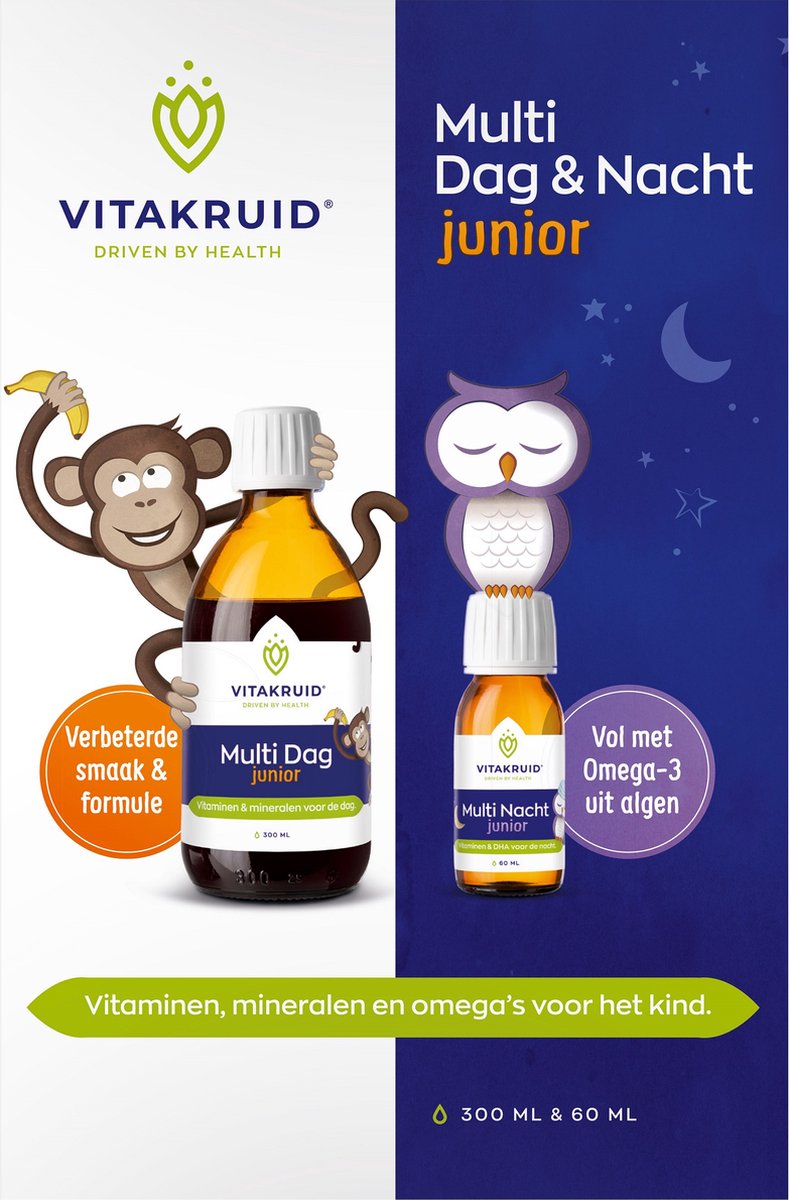 Goedkoopste Vitakruid Multi Dag & Nacht Junior 100 Vegan 360 Milliliter