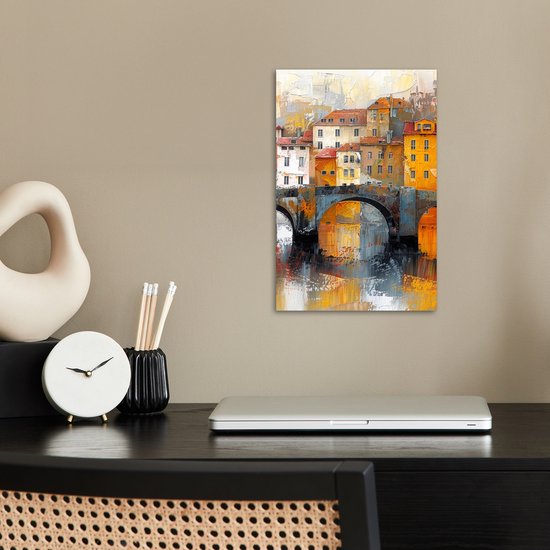 Poster 20x30 cm - Gracht - Huizen - Kunst - Art - Posters - Kamer decoratie - Wanddecoratie woonkamer - Muurdecoratie slaapkamer