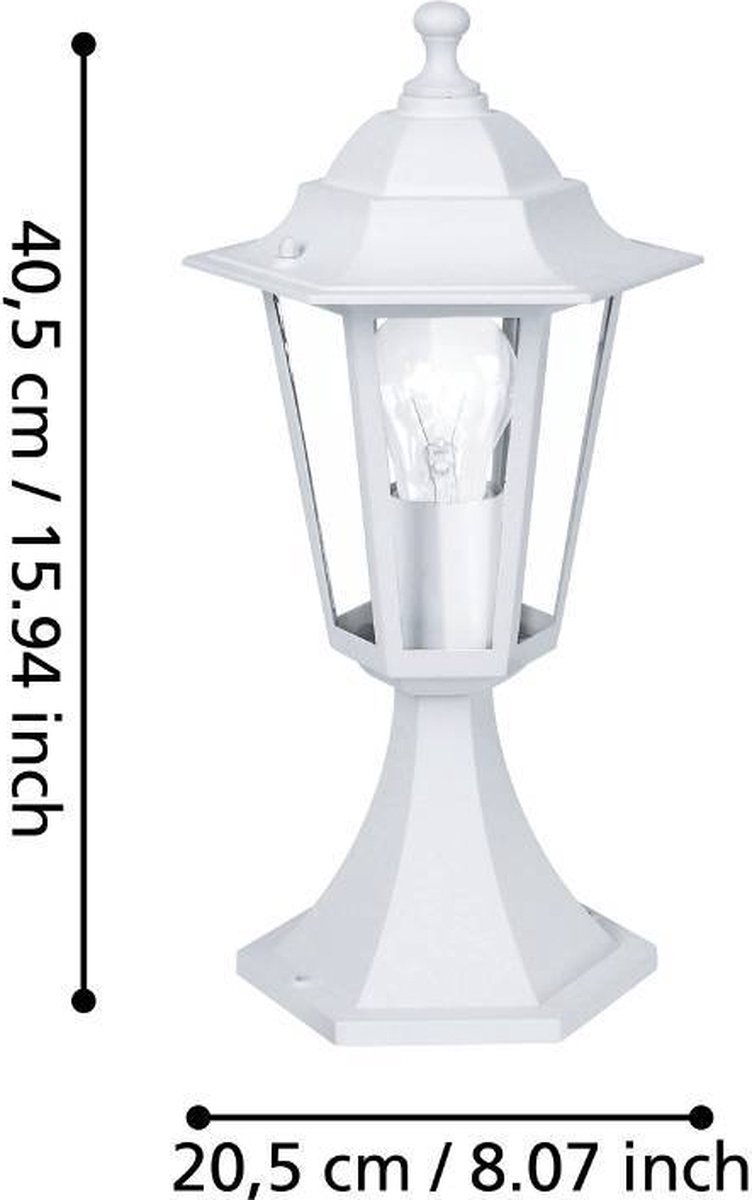 Eglo Laterna 5 - Éclairage extérieur - Piquet de jardin - 1 lumière - Blanc