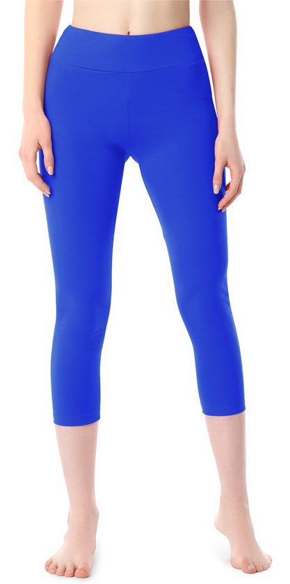 Merry Style MS-MS10-430-LE Dames Capri Leggings - Sport - Vrijetijdsbroek - 3/4 Lengte - Katoen - Sporbroek - Yogabroek - Kobalt - XL