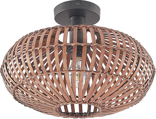 Oosterse plafondlamp zwart bamboe 40 cm - Ostrava