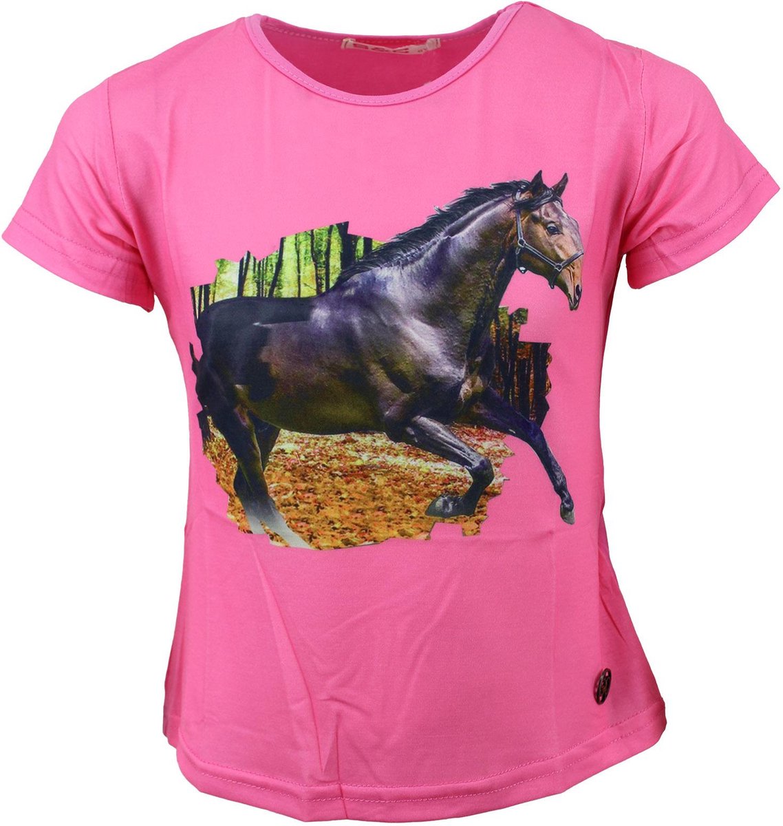 S&C Shirtje Pearl Paard roze Kids & Kind Meisjes Roze - Maat: 122/128