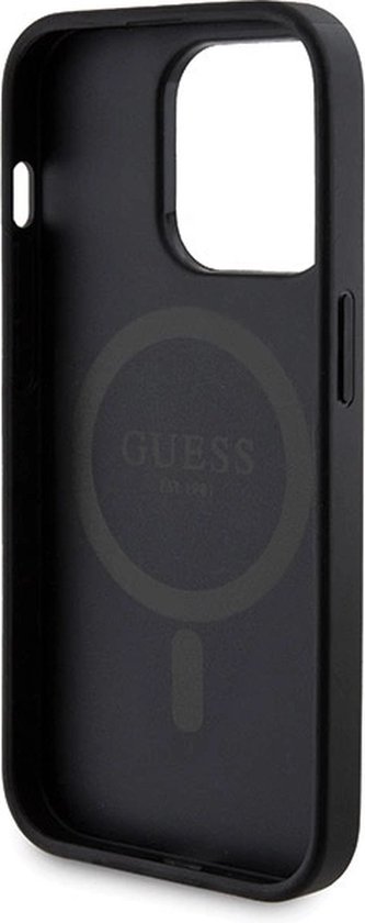 Guess - 4G - Ensemble de coques Métal Logo pour iPhone - 15 - Pro - + - 5000mAh - MagSafe - power bank - noir