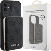 Guess - 4G - Ensemble de coques Métal Logo pour iPhone - 11 - + - 5000mAh - MagSafe - power bank - noir