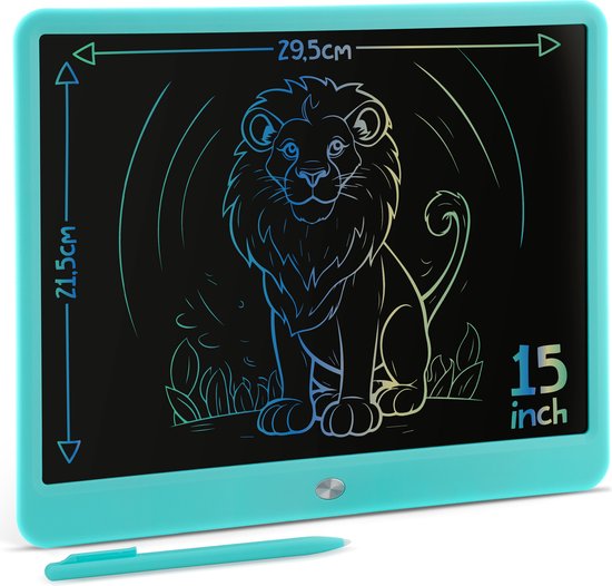 Digitaal Tekenbord 15 inch - Blauw Schrijfbord voor Kinderen - LCD Tekentablet - Grafische Tablet Kinderen - Kindertablet - Joya Creative