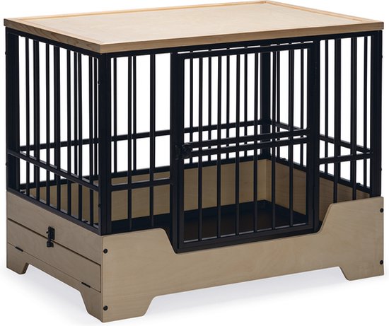 Beeztees hondenbench 2-deurs zwart 109 x 69 x 75 cm