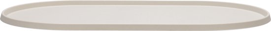 Beige, ovale placemat van siliconen.