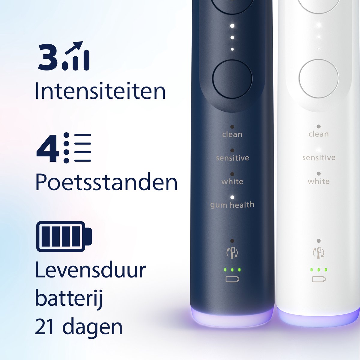 Afbeelding 3 van Philips Sonicare 7100 series - Elektrische Tandenborstel - Wit & Blauw - Duopack - Reisetui - Gezonder tandvlees - HX7429/01