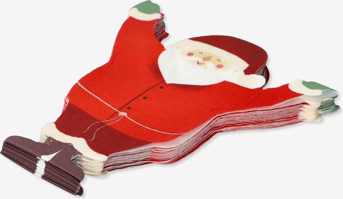 Servetten Kerstman - Kerst - 16 stuks - 16 x 14 centimeter