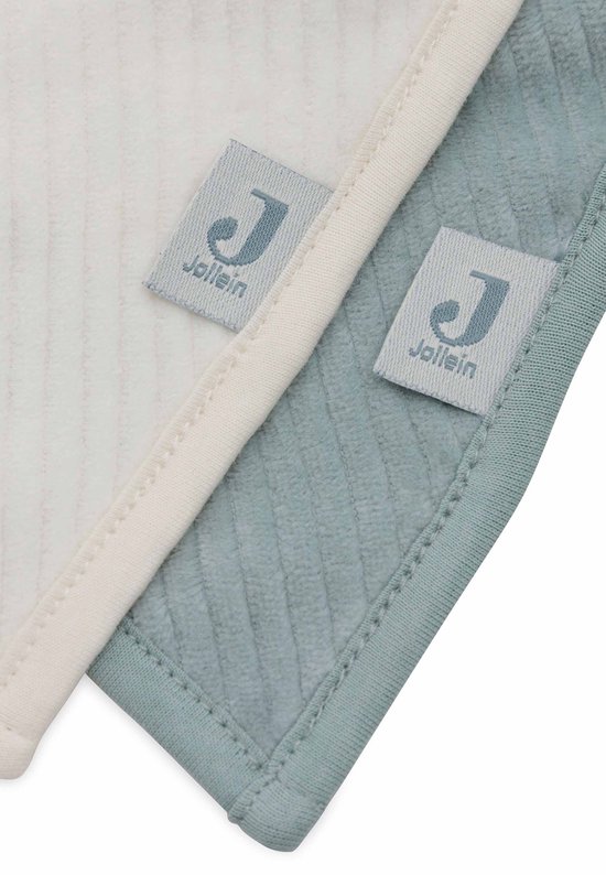 Jollein - Slab Bandana - Katoen - Slabbetjes Baby - 2 Stuks - Velvet Rib Sea Green/Ivory - 2 Stuks van Jollein — afbeelding 2