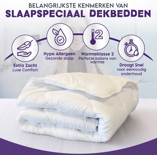 Slaapspeciaal All year dekbed enkel - Essential White Series | 240x220 - Dekbed Geschikt Voor Alle Seizoenen - Zomerdekbed & Winterdekbed - Anti Allergie - Hoogwaardige Ultra Soft - Hotelkwaliteit - Tweepersoons Dekbed - Lits Jumeaux