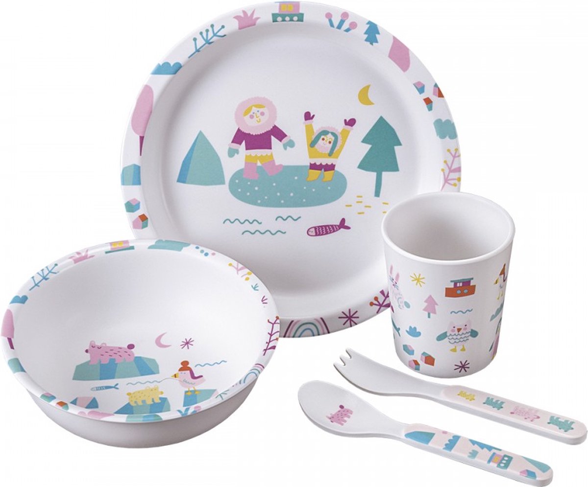 Goedkoopste Kinder Dinnerset 5 dlg Winter De ijsschots