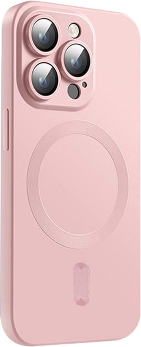 ENKAY Hoesje - Geschikt voor iPhone 16 Pro Hoesje - ENKAY Colour TPU Back Cover met Camera Lens Protector - MagSafe Compatible - Roze