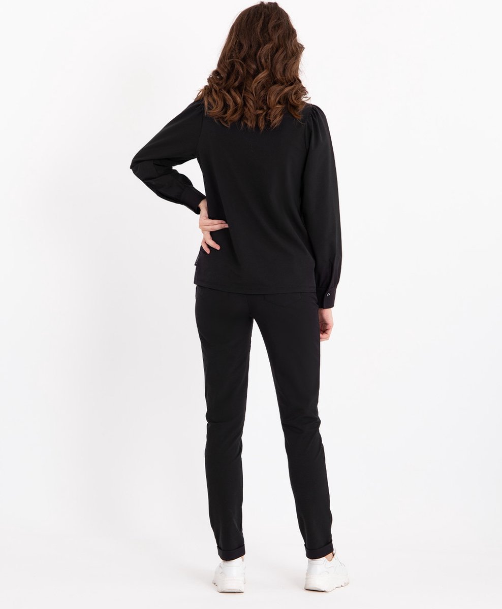 Je m'appelle Travelstof Top - Dames - Zwart - Maat XS